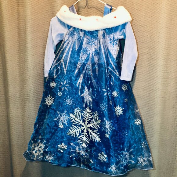 ❄️ [KIDS 6-8Y]  H&M x DISNEY Frozen Elsa Princess Snowflake Costume Fur Dress ❄️ - Picture 6 of 9